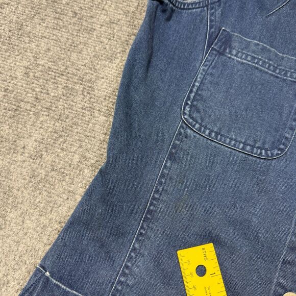 Vtg Relativity Denim Dress Small Midi Button Pockets Vneck Y2K 90s Cottagecore - Picture 8 of 9